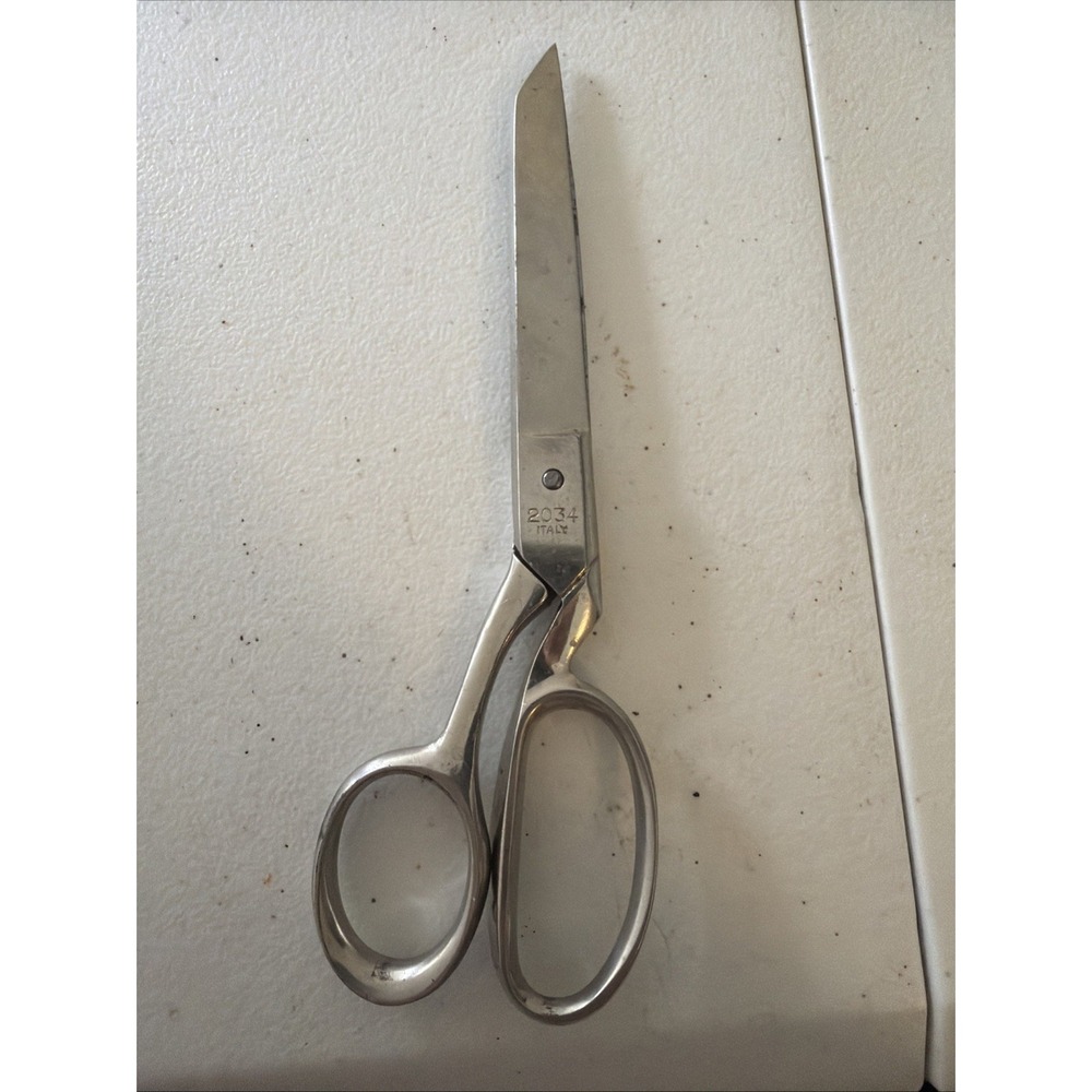 Vintage 1960s Sears 7" 2034 Italy Scissors Nickel Plated Dressmaker Shears